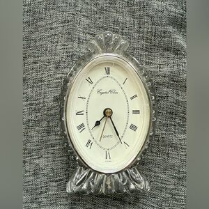 Silver Oval Desk Clock
